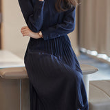 Business Casual Shirt Collar Pleated Dress