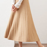 Fashionable Knitted Pleated Skirt for Autumn/Winter