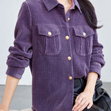 Fashion Casual Corduroy Long Sleeve Shirt