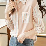 Casual Office Irregular Stripe Shirt