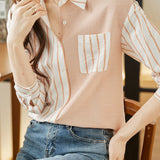 Casual Office Irregular Stripe Shirt
