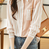 Casual Office Irregular Stripe Shirt