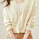 Casual Office Textured Knit Cardigan