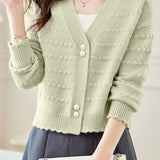 Casual Office Textured Knit Cardigan