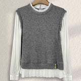 Elegant Office Patchwork Fake Two-Piece Knit Top