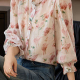 Exquisite Elegant Floral Print Shirt