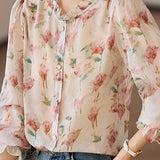 Exquisite Elegant Floral Print Shirt