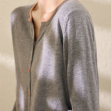 Casual Round-Neck Long-Sleeve Knit Cardigan