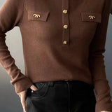 Elegant Skin-Friendly Half-High-Neck Base Layer Knit Top