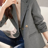 Casual Office Wool-Blend Blazer