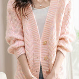 Exquisite Loose Knit Cardigan for Dates - liwisi
