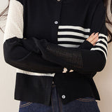 Casual Irregular Pattern Knit Cardigan - liwisi