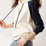 Casual Loose Printed Color-Block Pullover Hoodie - liwisi