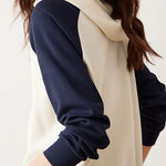 Casual Loose Printed Color-Block Pullover Hoodie - liwisi