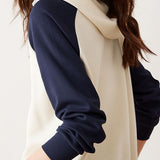Casual Loose Printed Color-Block Pullover Hoodie - liwisi