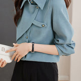 Versatile Loose Irregular Long-Sleeve Brushed Shirt