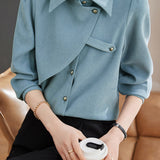 Versatile Loose Irregular Long-Sleeve Brushed Shirt