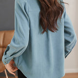 Versatile Loose Irregular Long-Sleeve Brushed Shirt