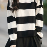 Casual Versatile Striped Knit Top