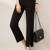Office Draping Straight Solid Pants