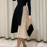 Elegant Paneled Sweater Dress