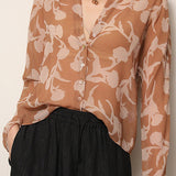 Casual Office V-Neck Printed Shirt