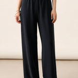 Versatile Minimalist Wide-Leg Straight Pants