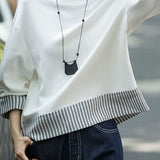 Simple Stripe Patchwork Hoodie