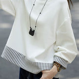 Simple Stripe Patchwork Hoodie