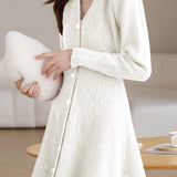 Elegant V-Neck Fitted-Waist A-Line Dress