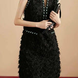 Exquisite and Elegant Tassel Sleeveless Vest Dress - liwisi