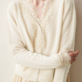 Exquisite Lace V-Neck Knitted Cardigan