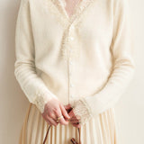 Exquisite Lace V-Neck Knitted Cardigan