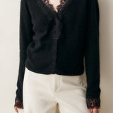 Exquisite Lace V-Neck Knitted Cardigan