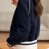 Casual Versatile Bubble Check Baseball Jacket - liwisi