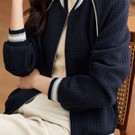 Casual Versatile Bubble Check Baseball Jacket - liwisi