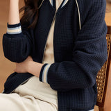 Casual Versatile Bubble Check Baseball Jacket - liwisi