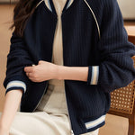 Casual Versatile Bubble Check Baseball Jacket - liwisi
