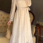 Exquisite and Elegant Date Hollow Embroidered Dress - liwisi