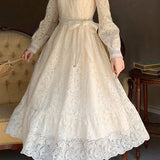 Exquisite and Elegant Date Hollow Embroidered Dress - liwisi