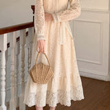 Exquisite and Elegant Date Hollow Embroidered Dress - liwisi