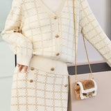 Casual Date Plaid Fake Two-Piece Set - liwisi