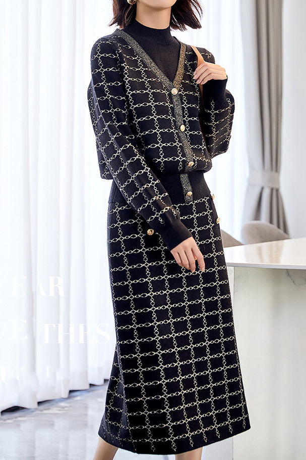 Casual Date Plaid Fake Two-Piece Set - liwisi