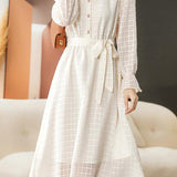 Casual Commuting Slim-Fit Polo Neck Dress
