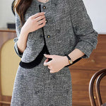 Exquisite and Elegant Coat and Skirt Two-Piece Set - liwisi