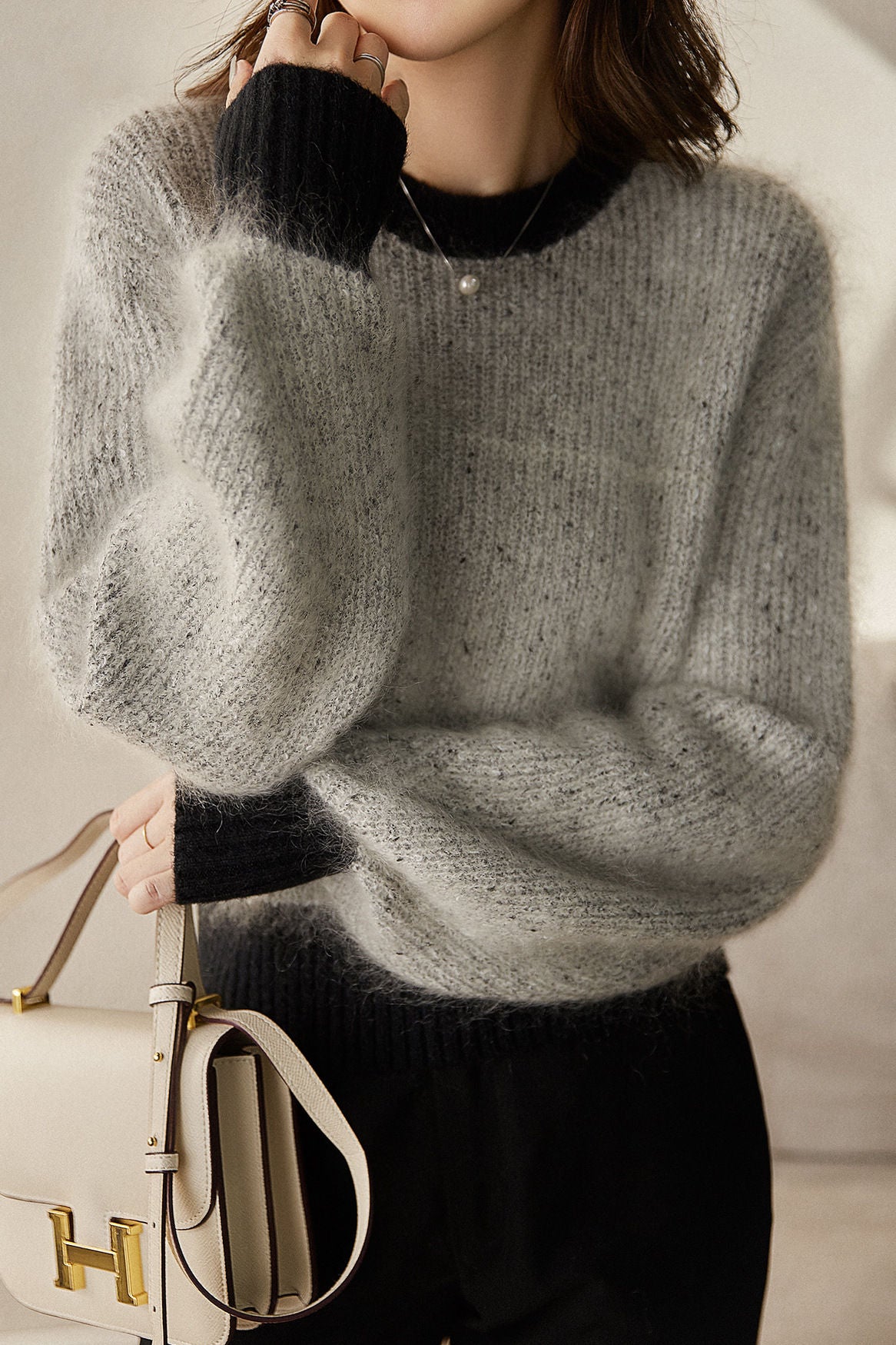 Casual Office Loose V-Neck Sweater - liwisi