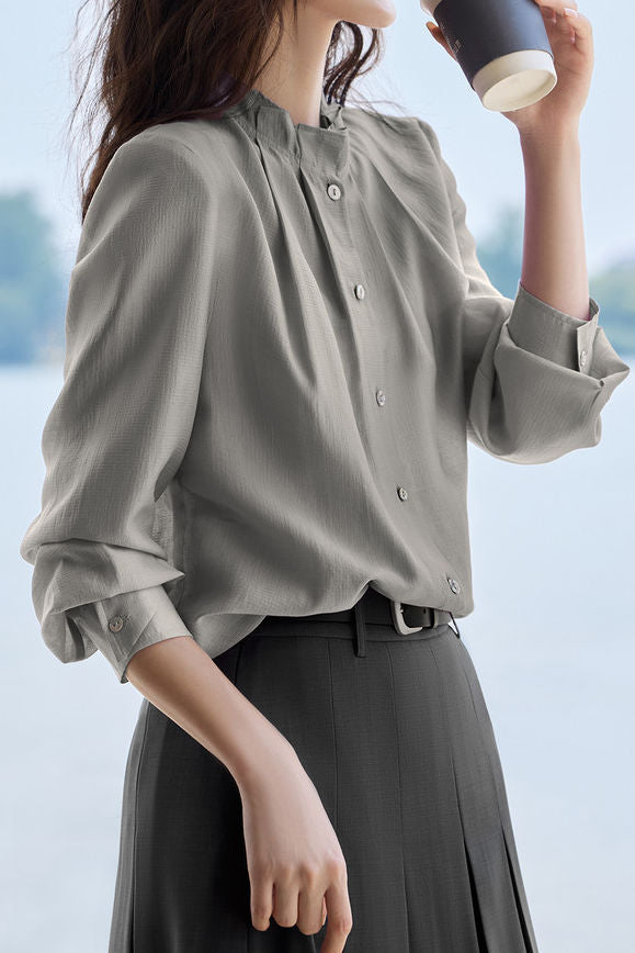 Exquisite Versatile Ruffled Elegant Shirt - liwisi