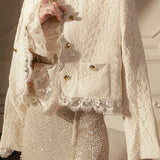 Exquisite Elegant Heavy-Duty Lace Short Coat