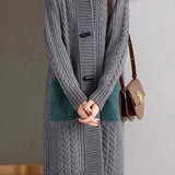 Casual Loose Spliced Hooded Knitted Coat