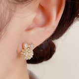 Gentle and Elegant Pearl Bow Earrings